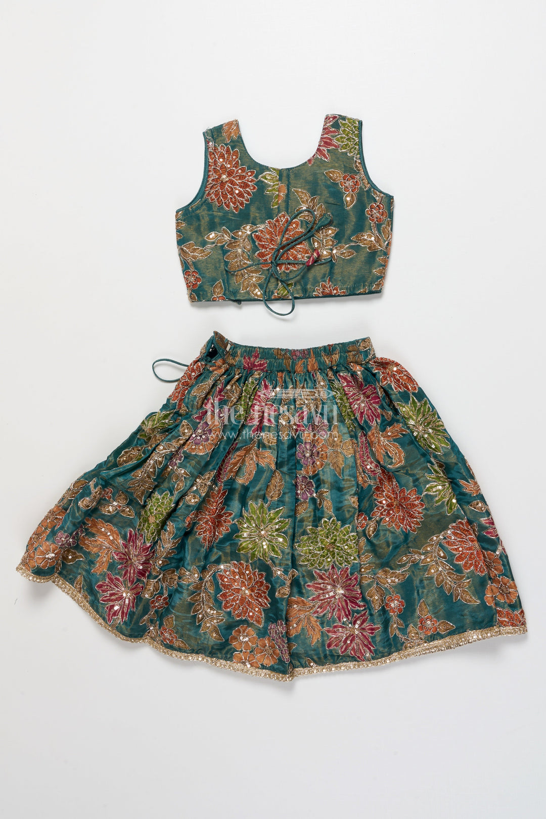 The Nesavu Girls Fancy Lehenga Girls Fancy Lehenga Set with Stylish Dupatta and Traditional Detailing Nesavu Nesavu girls fancy lehenga set printed blouse dupatta