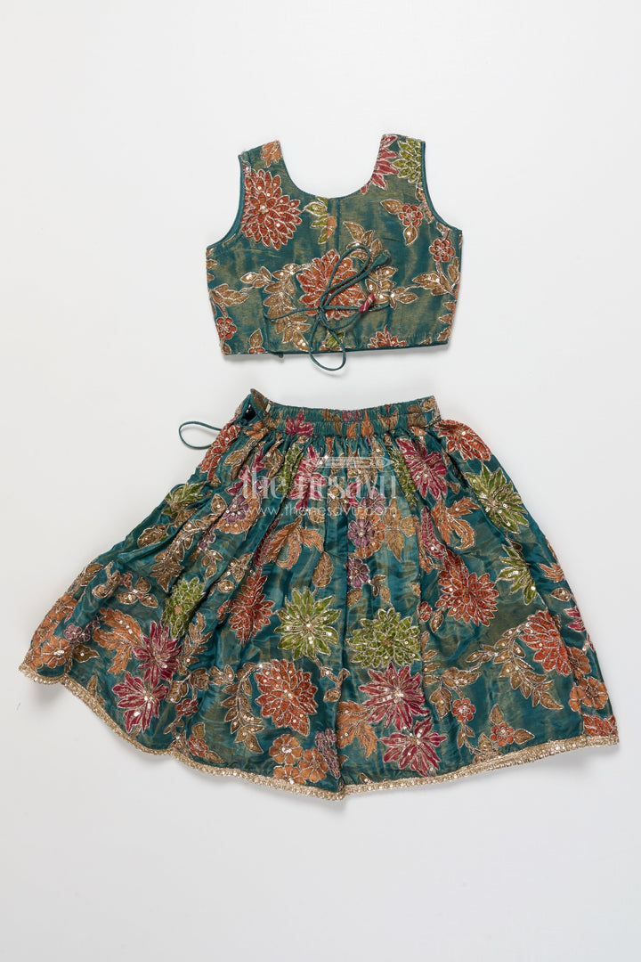 The Nesavu Girls Fancy Lehenga Girls Fancy Lehenga Set with Stylish Dupatta and Traditional Detailing Nesavu Nesavu girls fancy lehenga set printed blouse dupatta