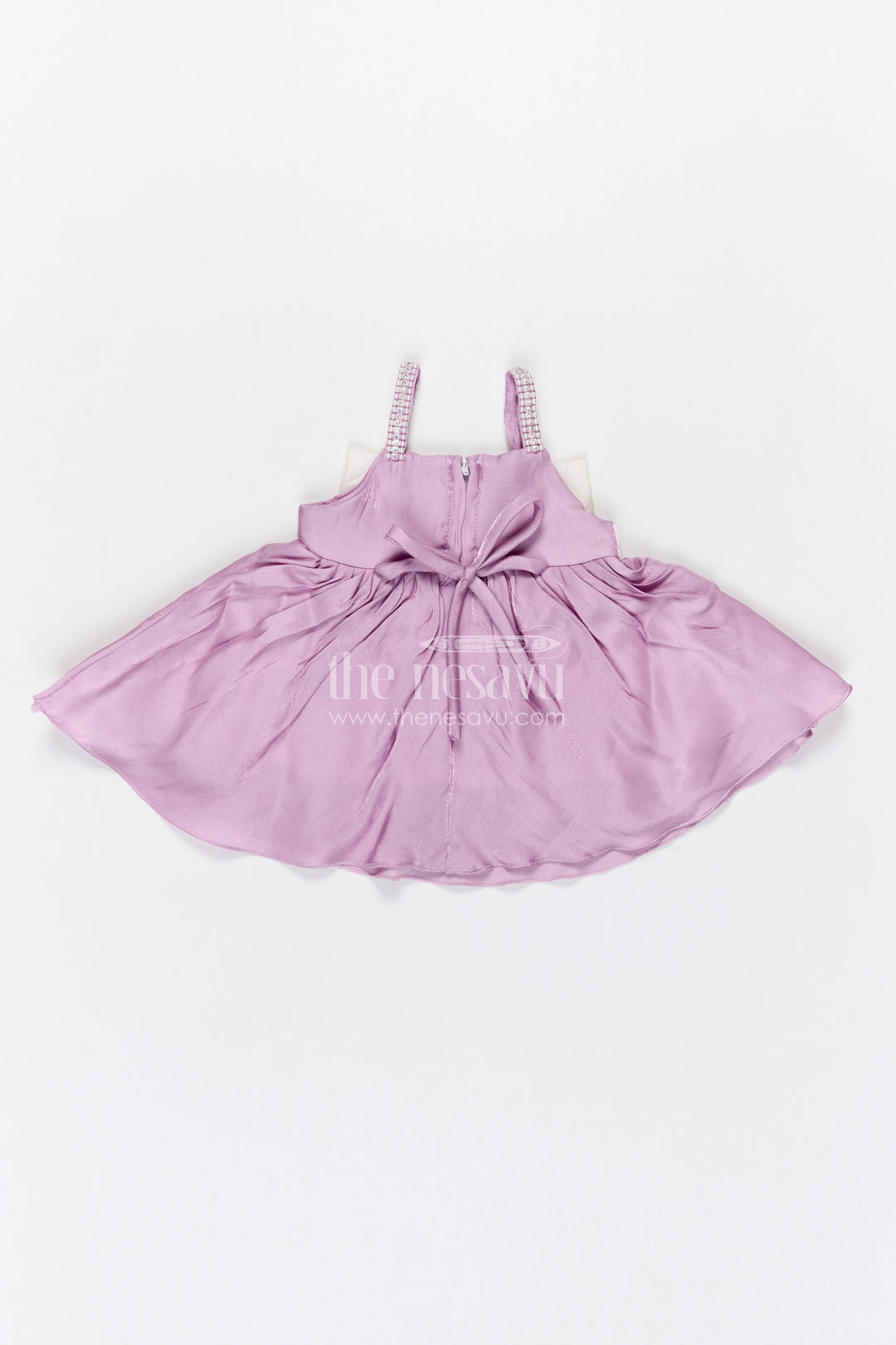 The Nesavu Girls Fancy Party Frock Girls Fancy Party Frock for Birthday and Photoshoot Nesavu Nesavu girls satin fancy party frock with bow for birthday and photoshoot