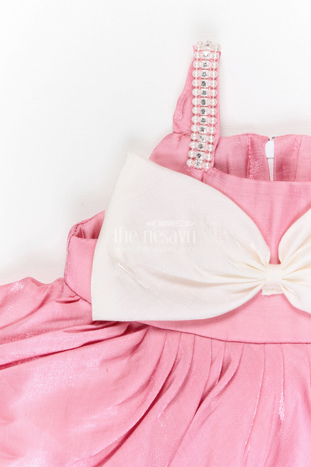 The Nesavu Girls Fancy Party Frock Girls Fancy Party Frock for Birthday and Special Events Nesavu Nesavu girls satin fancy party frock with bow for birthday celebrations