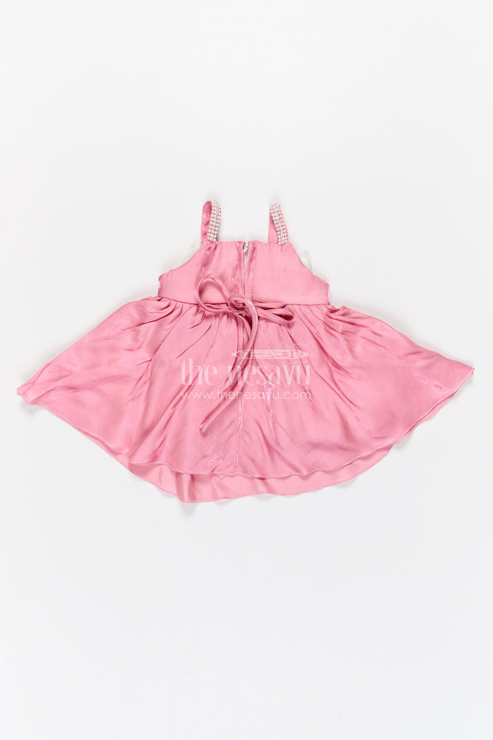 The Nesavu Girls Fancy Party Frock Girls Fancy Party Frock for Birthday and Special Events Nesavu Nesavu girls satin fancy party frock with bow for birthday celebrations