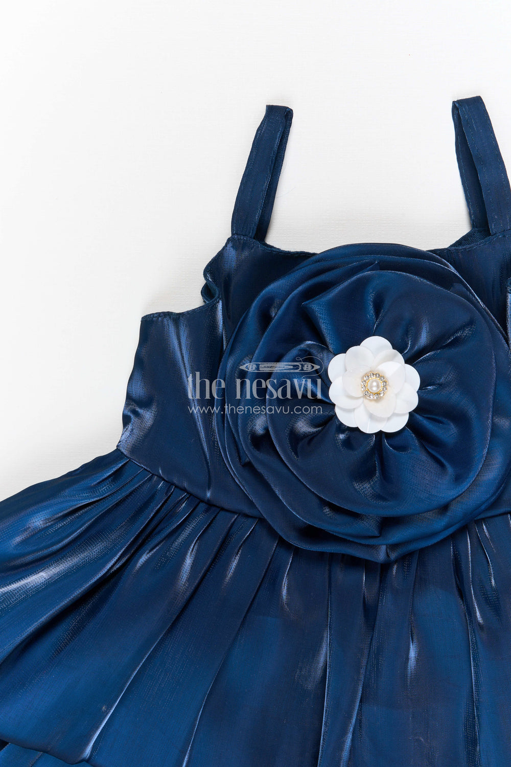 The Nesavu Girls Fancy Party Frock Girls Fancy Party Frock for Birthday and Stage Performance Nesavu Nesavu girls satin fancy party frock with layered ruffles for birthday