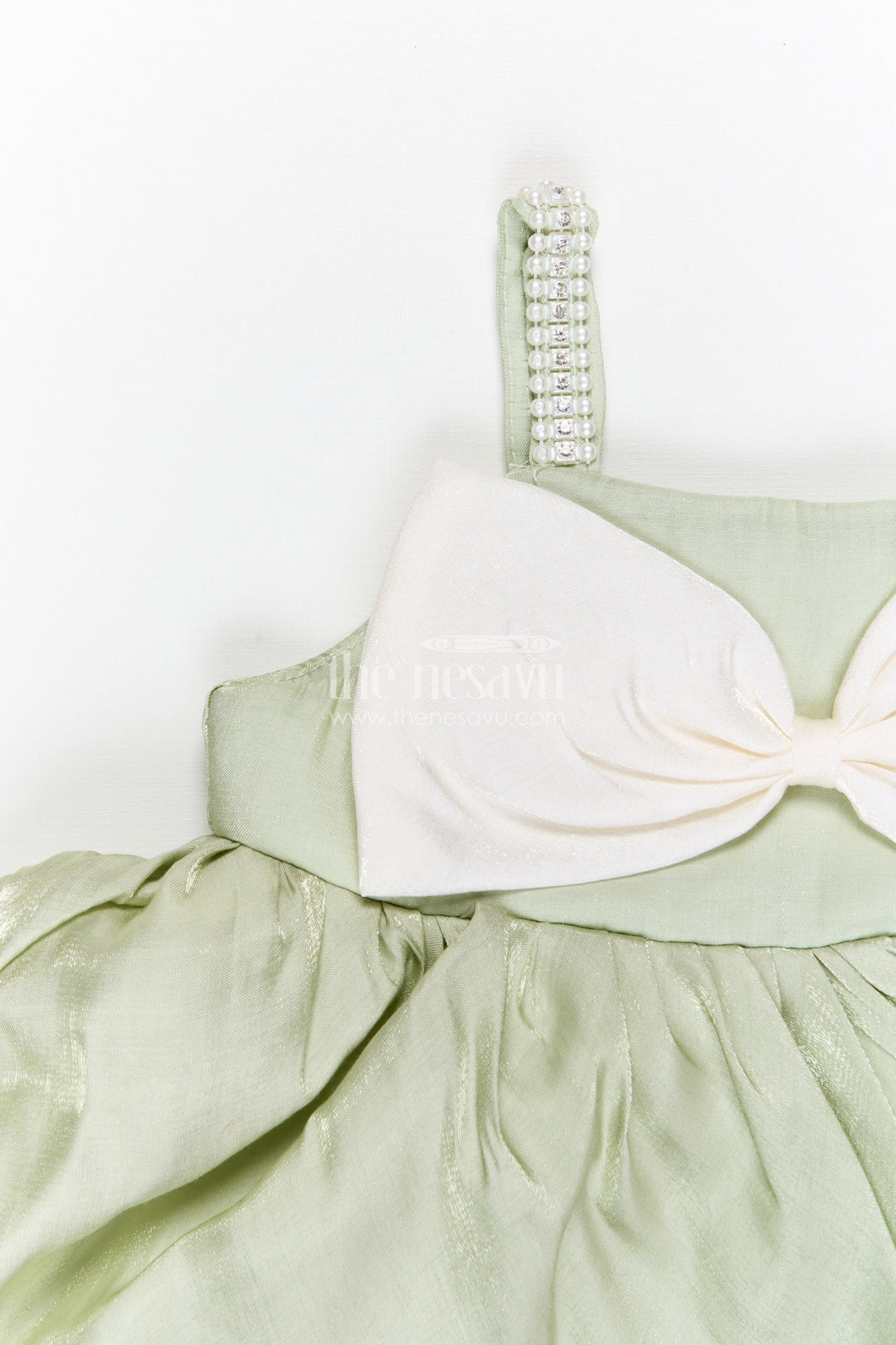 The Nesavu Girls Fancy Party Frock Girls Fancy Party Frock for Birthday Events Nesavu Nesavu girls satin fancy party frock with bow detail for birthday parties