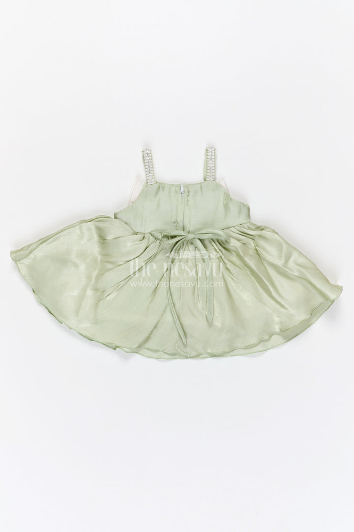 The Nesavu Girls Fancy Party Frock Girls Fancy Party Frock for Birthday Events Nesavu Nesavu girls satin fancy party frock with bow detail for birthday parties