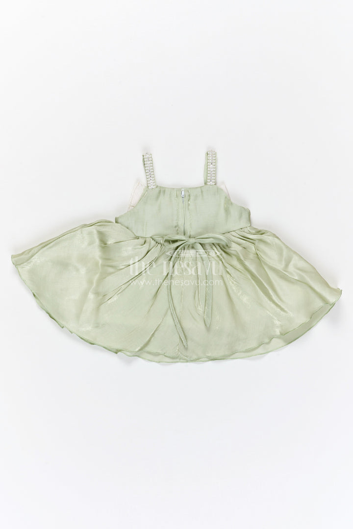 The Nesavu Girls Fancy Party Frock Girls Fancy Party Frock for Birthday Events Nesavu Nesavu girls satin fancy party frock with bow detail for birthday parties