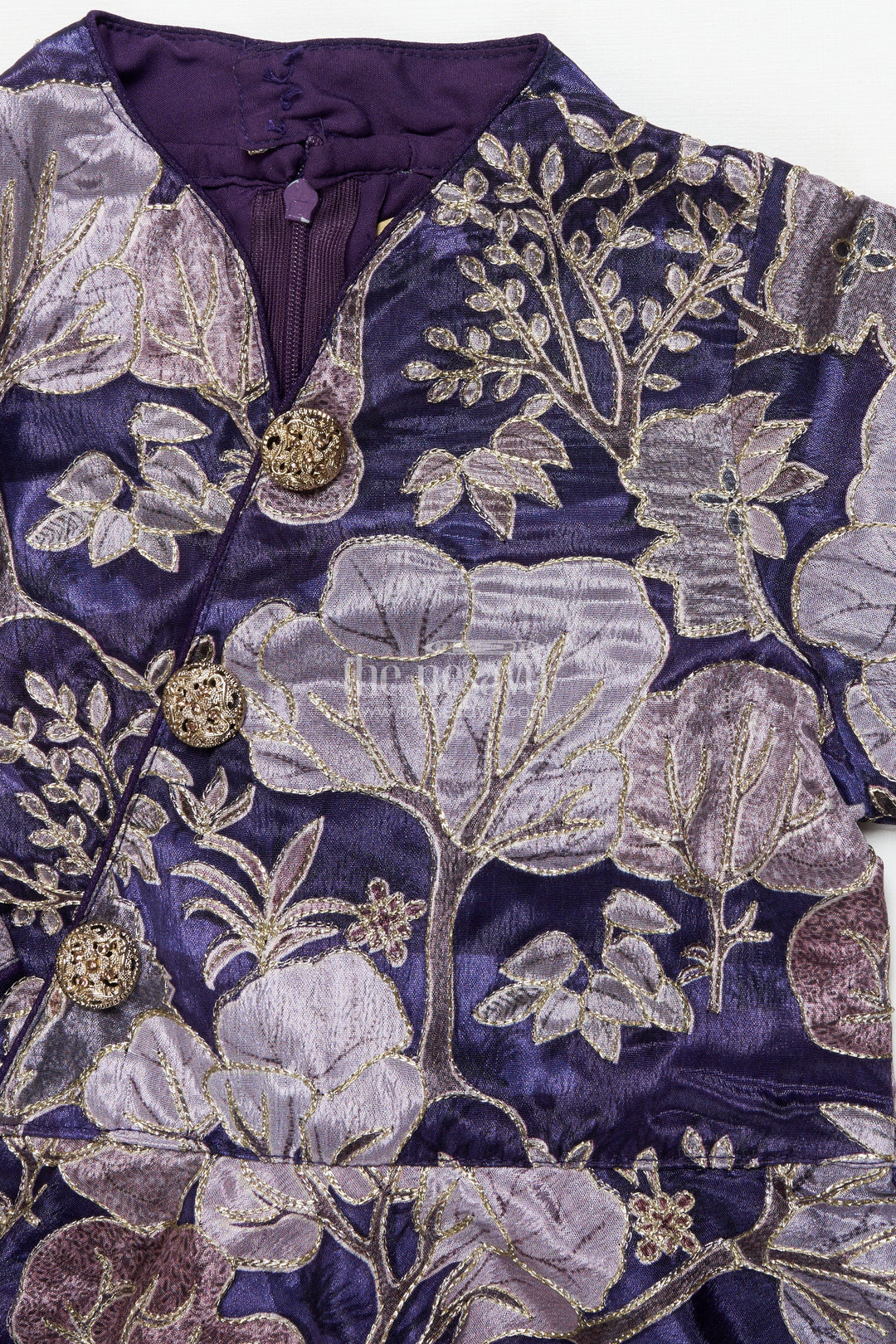 The Nesavu Girls Fancy Lehenga Girls Fancy Purple Lehenga Set with Jacket for Weddings and Special Occasions Nesavu Nesavu girls purple lehenga set embroidered jacket blouse festive weddings