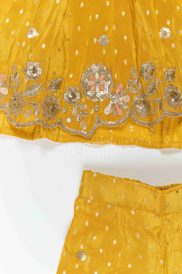 The Nesavu Girls Co-Ord Sets Girls Festive Co Ord Set for Celebrations and Cultural Events Nesavu Nesavu Girls Viscose Co Ord Set For Festive Celebrations Cultural Events Birthdays And Family Functions