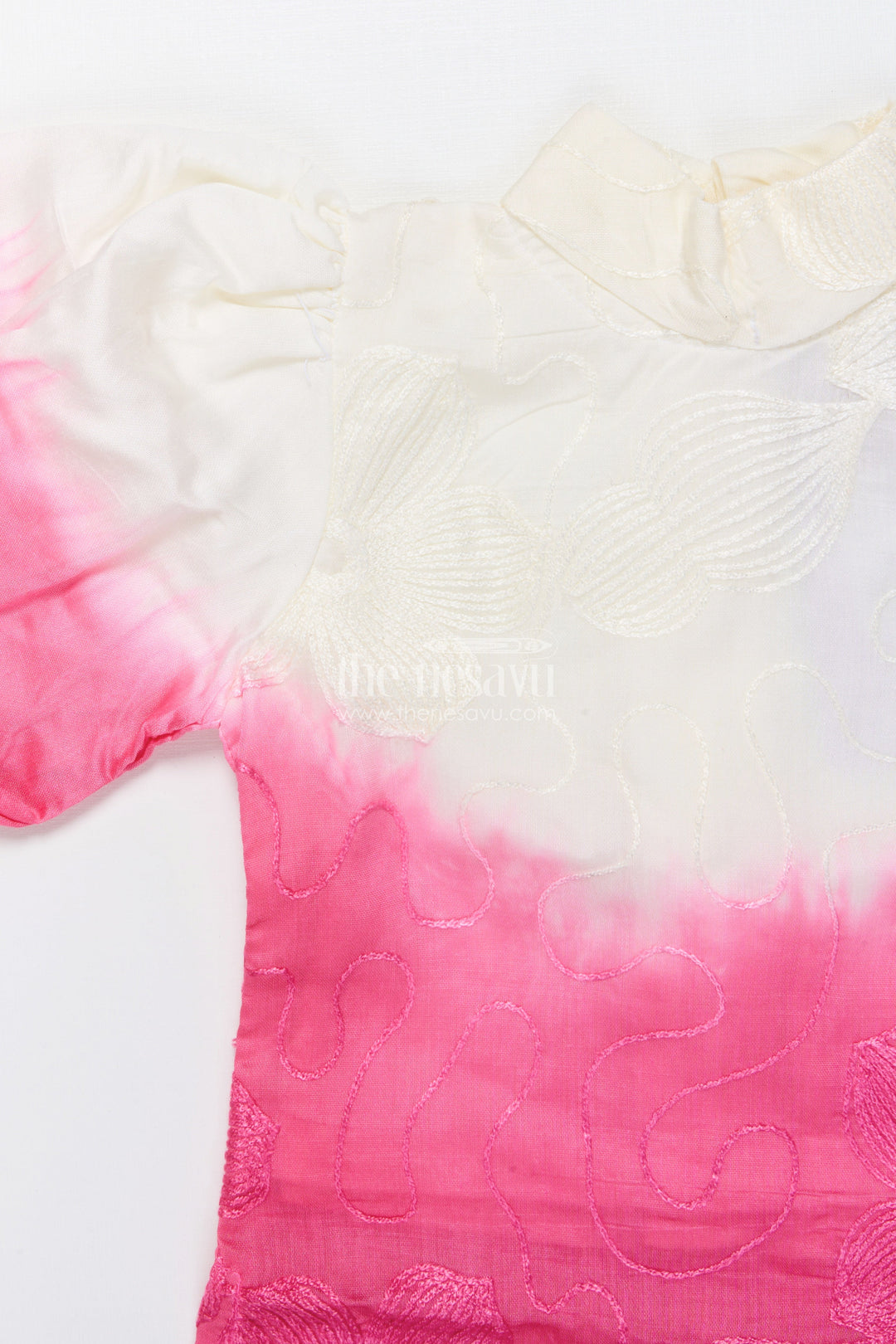 The Nesavu Girls Co-Ord Sets Girls Festive Co-Ord Set with Puff Sleeves and Tie Dye Detail Nesavu Nesavu tie dye co-ord set girls puff sleeves perfect festive occasions casual ethnic wear