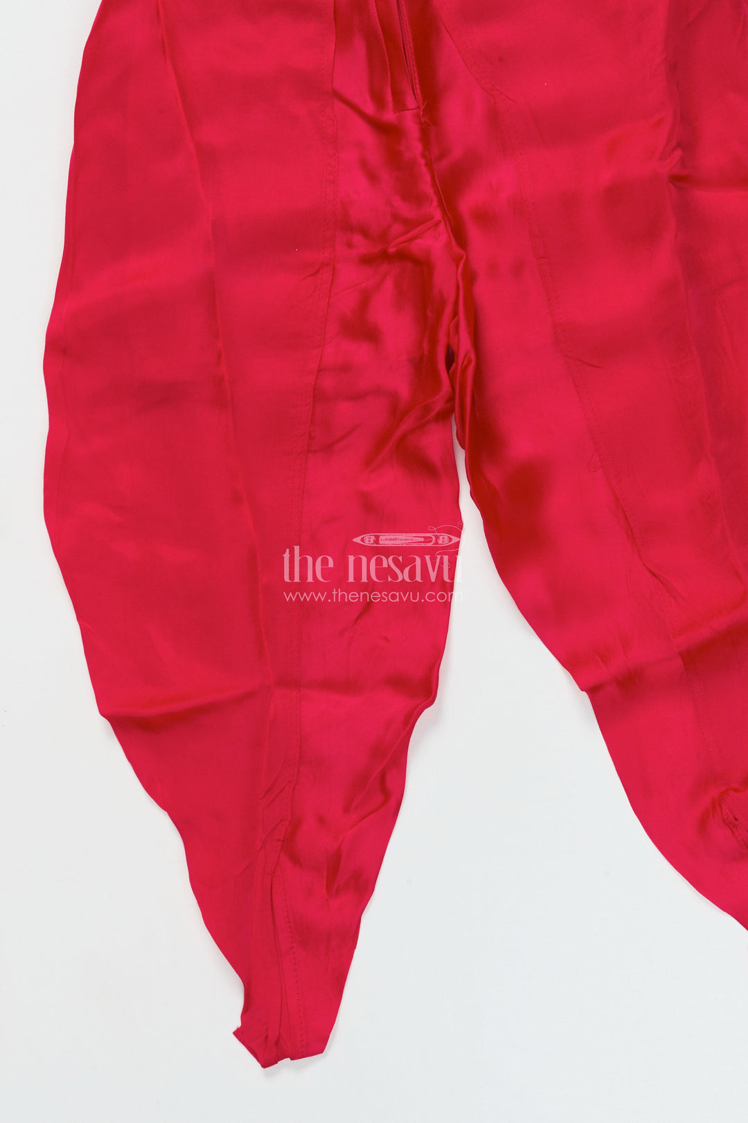 The Nesavu Girls Sharara / Plazo Set Girls Festive Draped Kurta and Dhoti Set In Viscose Muslin Silk with Embroidery Nesavu Nesavu girls embroidered silk kaftan dhoti set  festive ethnic outfit