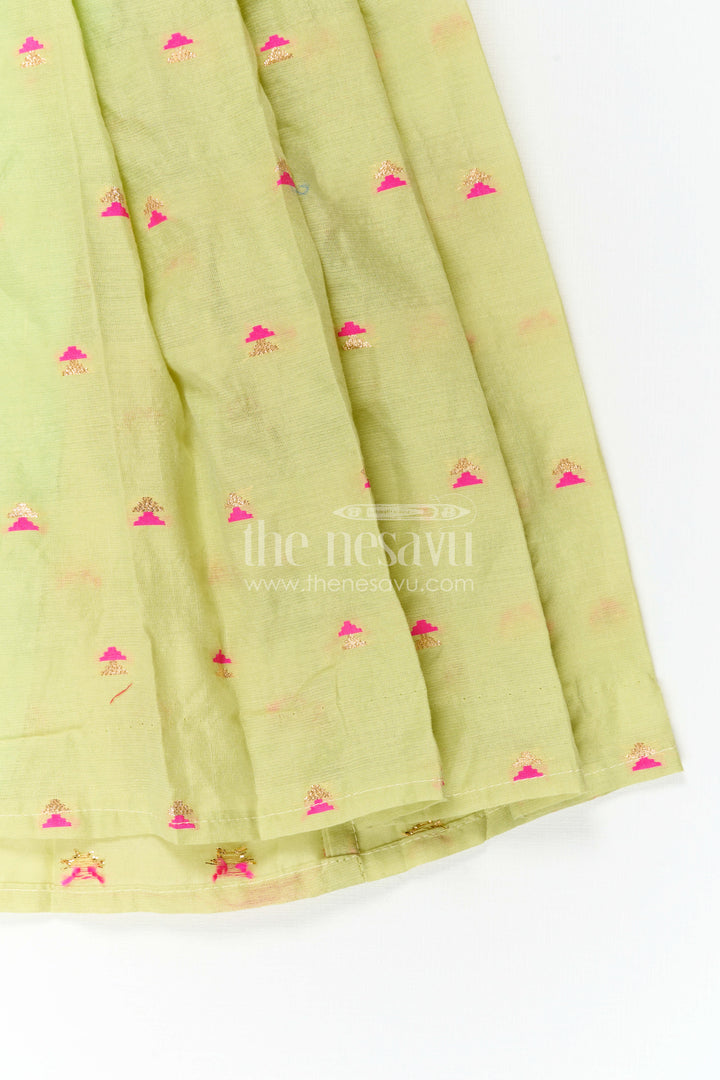The Nesavu Girls Casual Gown Girls Festive Gown for Traditional Functions and Special Occasions Nesavu Nesavu Girls Festive Gown For Traditional Functions And Weddings With Semi Banaras Silk Yoke