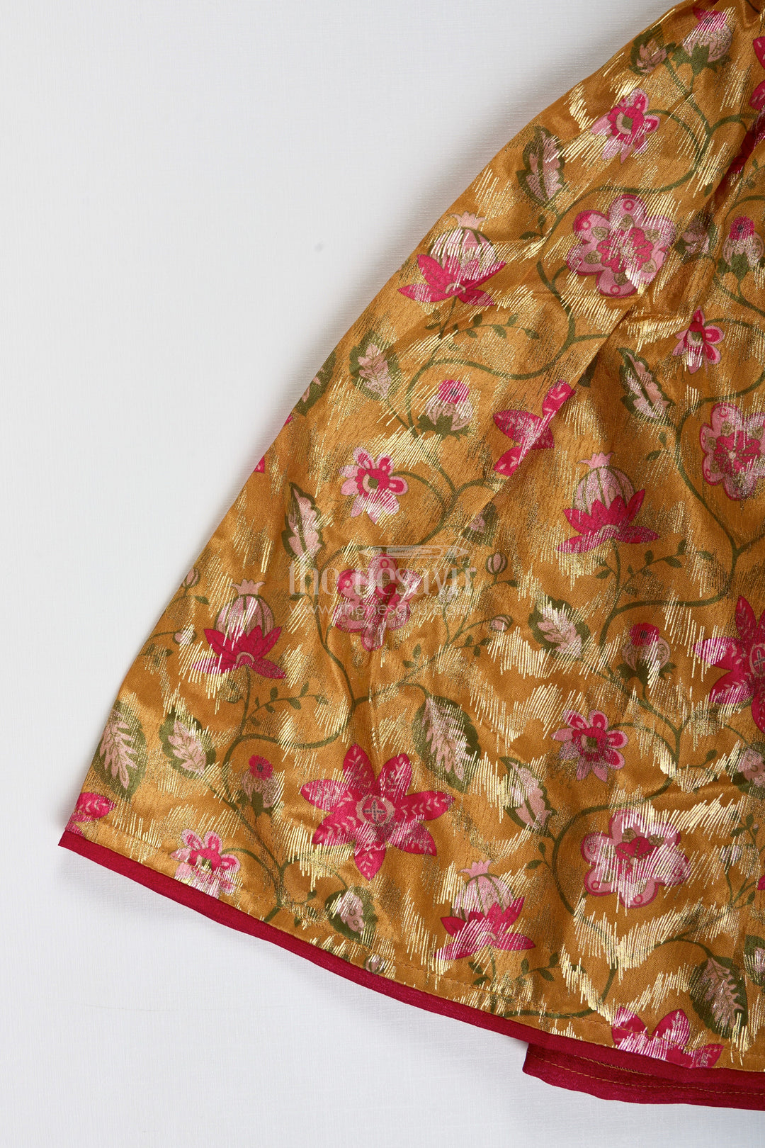 The Nesavu Girls Lehenga Choli Girls Festive Lehenga Choli Set for Weddings and Diwali Nesavu Nesavu festive lehenga choli set girls floral brocade skirt tassel top