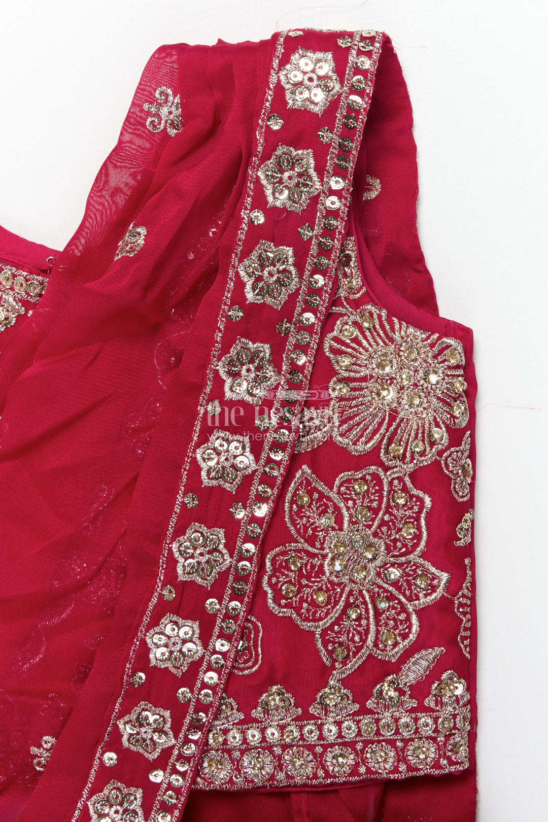 The Nesavu Girls Lehenga Choli Girls Festive Lehenga Choli Set with Traditional Embroidered Blouse Nesavu Nesavu girls georgette lehenga choli festive occasions