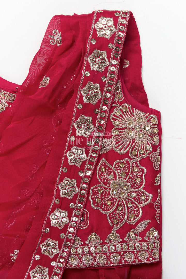 The Nesavu Girls Lehenga Choli Girls Festive Lehenga Choli Set with Traditional Embroidered Blouse Nesavu Nesavu girls georgette lehenga choli festive occasions