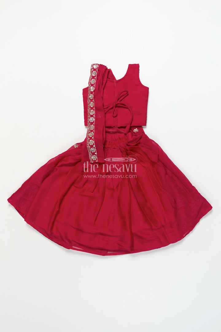 The Nesavu Girls Lehenga Choli Girls Festive Lehenga Choli Set with Traditional Embroidered Blouse Nesavu Nesavu girls georgette lehenga choli festive occasions
