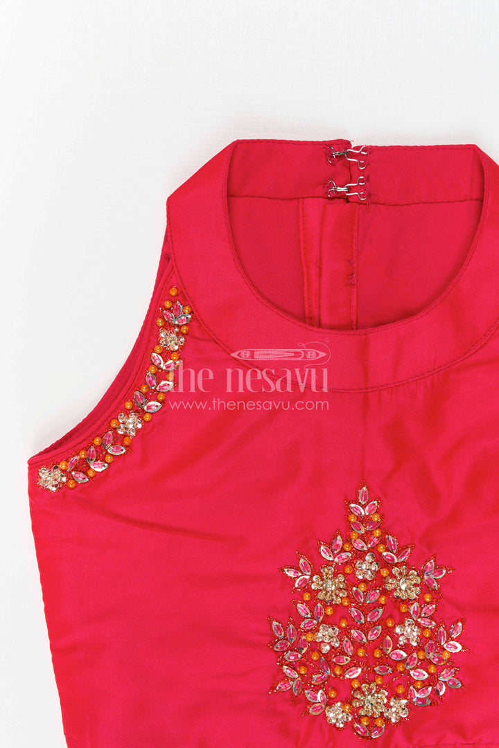 The Nesavu Girls Lehenga Choli Girls Festive Lehenga Outfit for Family Functions and Photoshoots Nesavu Nesavu Girls Festive Lehenga Outfit For Weddings Family Celebrations And Ethnic Photoshoots