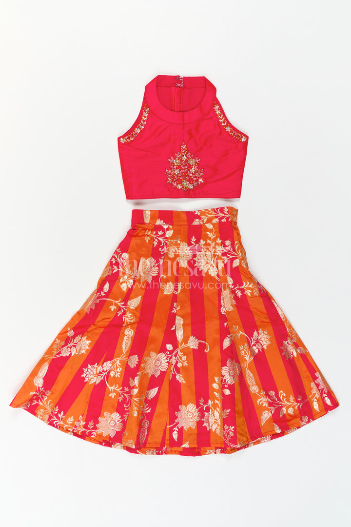 The Nesavu Girls Lehenga Choli Girls Festive Lehenga Outfit for Family Functions and Photoshoots Nesavu Nesavu Girls Festive Lehenga Outfit For Weddings Family Celebrations And Ethnic Photoshoots