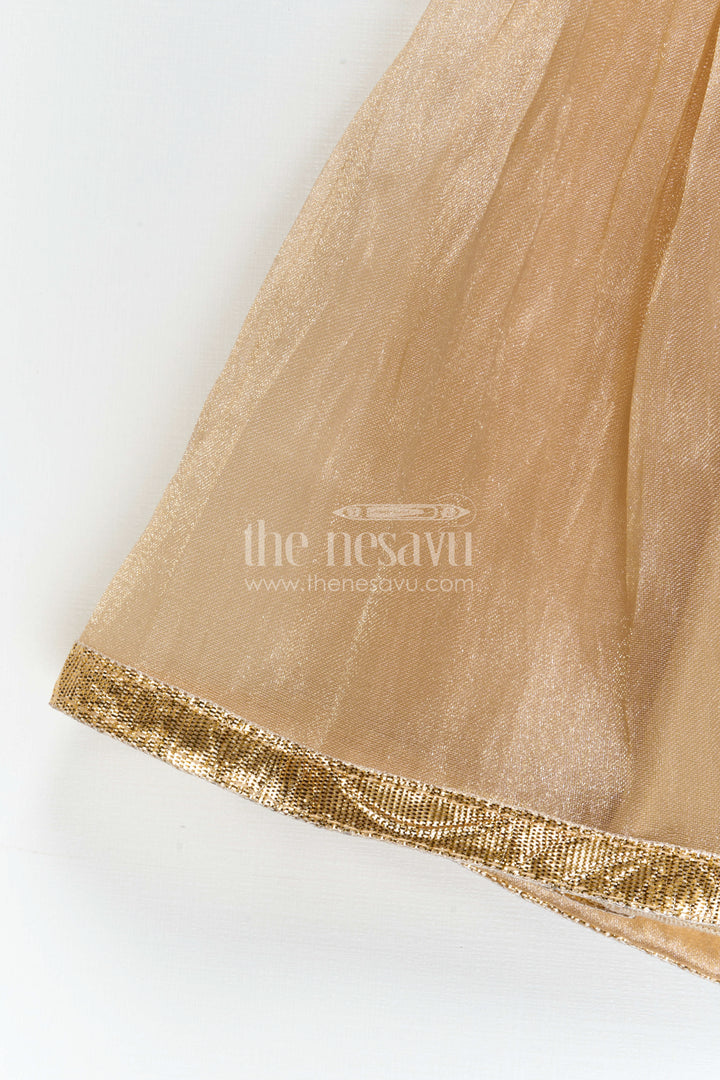 The Nesavu Girls Lehenga Choli Girls Festive Lehenga Outfit for Weddings and Traditional Celebrations Nesavu Nesavu Girls Festive Lehenga Outfit With Embroidered Yoke For Weddings And Family Celebrations