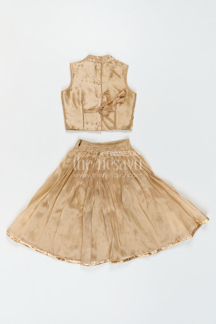 The Nesavu Girls Lehenga Choli Girls Festive Lehenga Outfit for Weddings and Traditional Celebrations Nesavu Nesavu Girls Festive Lehenga Outfit With Embroidered Yoke For Weddings And Family Celebrations