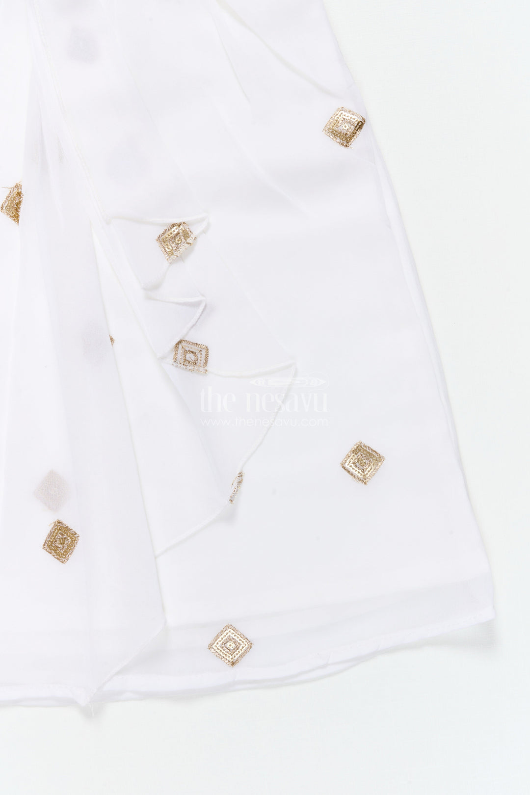 The Nesavu Girls Lehenga Choli Girls Festive Lehenga Set with Printed Dupatta and Crop Blouse Nesavu Nesavu girls festive lehenga choli set mirror work