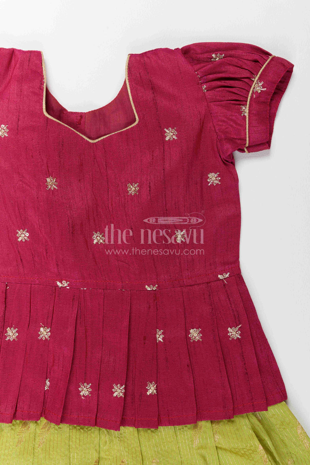 The Nesavu Pattu Pavadai Girls Festive Pavadai Set for Cultural Ceremonies and Family Celebrations Nesavu Nesavu Girls Festive Pavadai Set For Cultural Ceremonies Weddings Temple Events And Family Celebrations