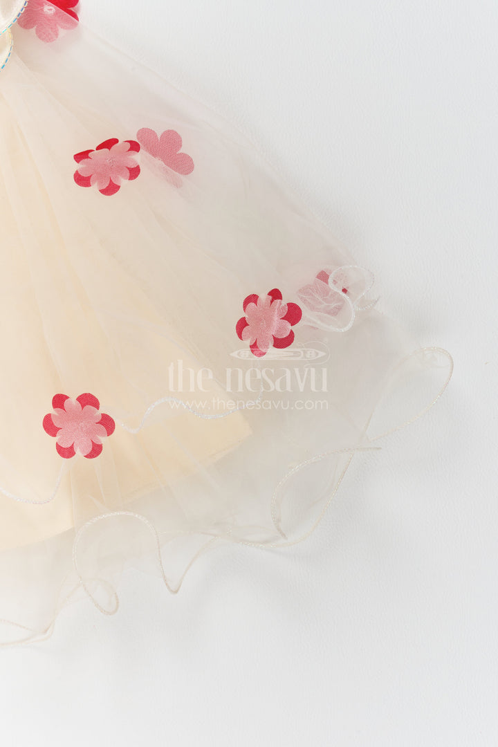 The Nesavu Girls Fancy Party Frock Girls Floral Applique Frock for Birthdays and Garden Party Celebrations Nesavu Nesavu Girls Floral Applique Net Frock For Birthdays Garden Parties Milestone Celebrations And Photoshoots