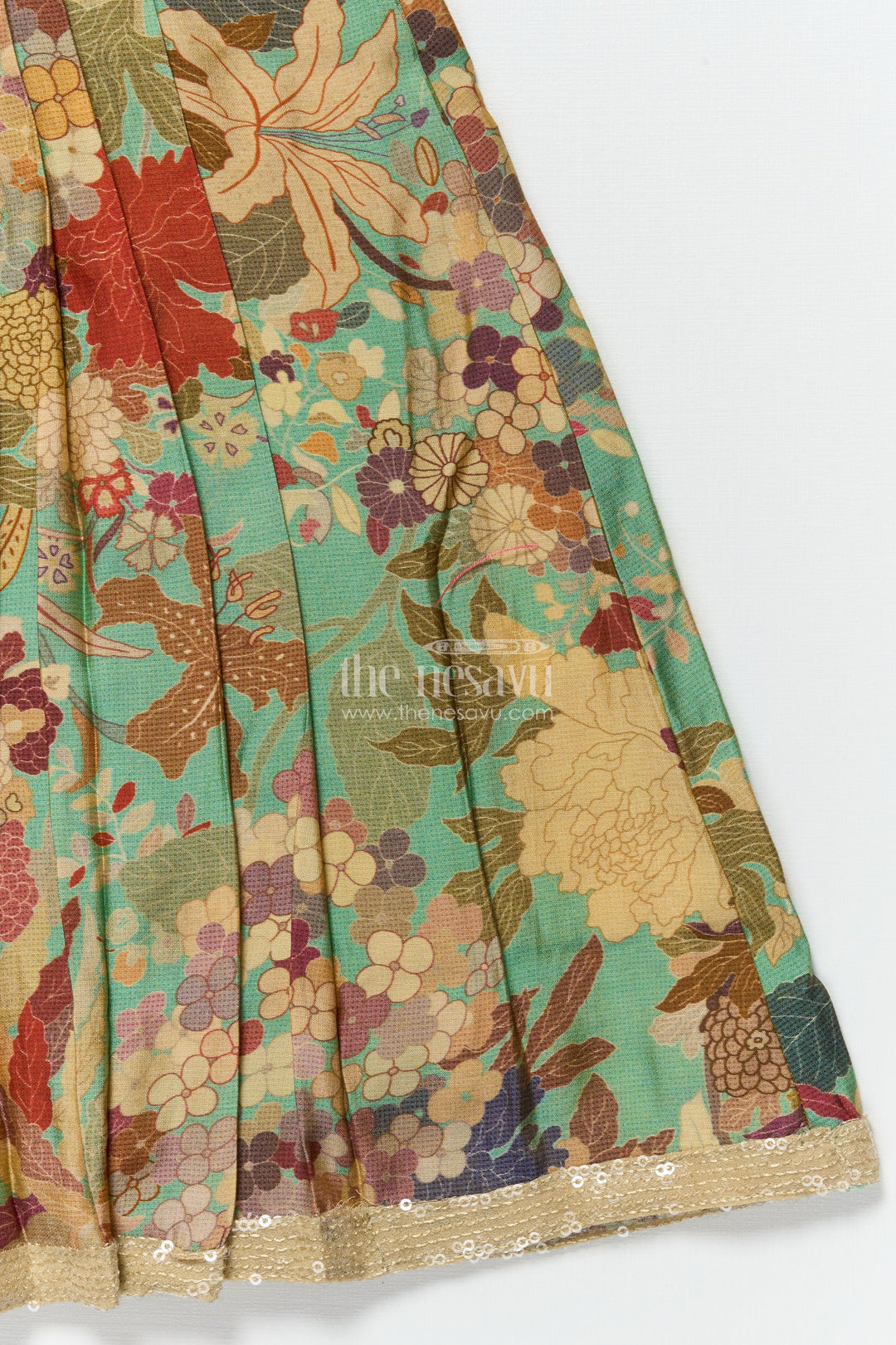 The Nesavu Girls Cotton Frock Girls Floral Cotton Frock for Playdates and Everyday Ethnic Charm Nesavu Nesavu girls cotton floral frock digital print  perfect festive playdates casual celebrations