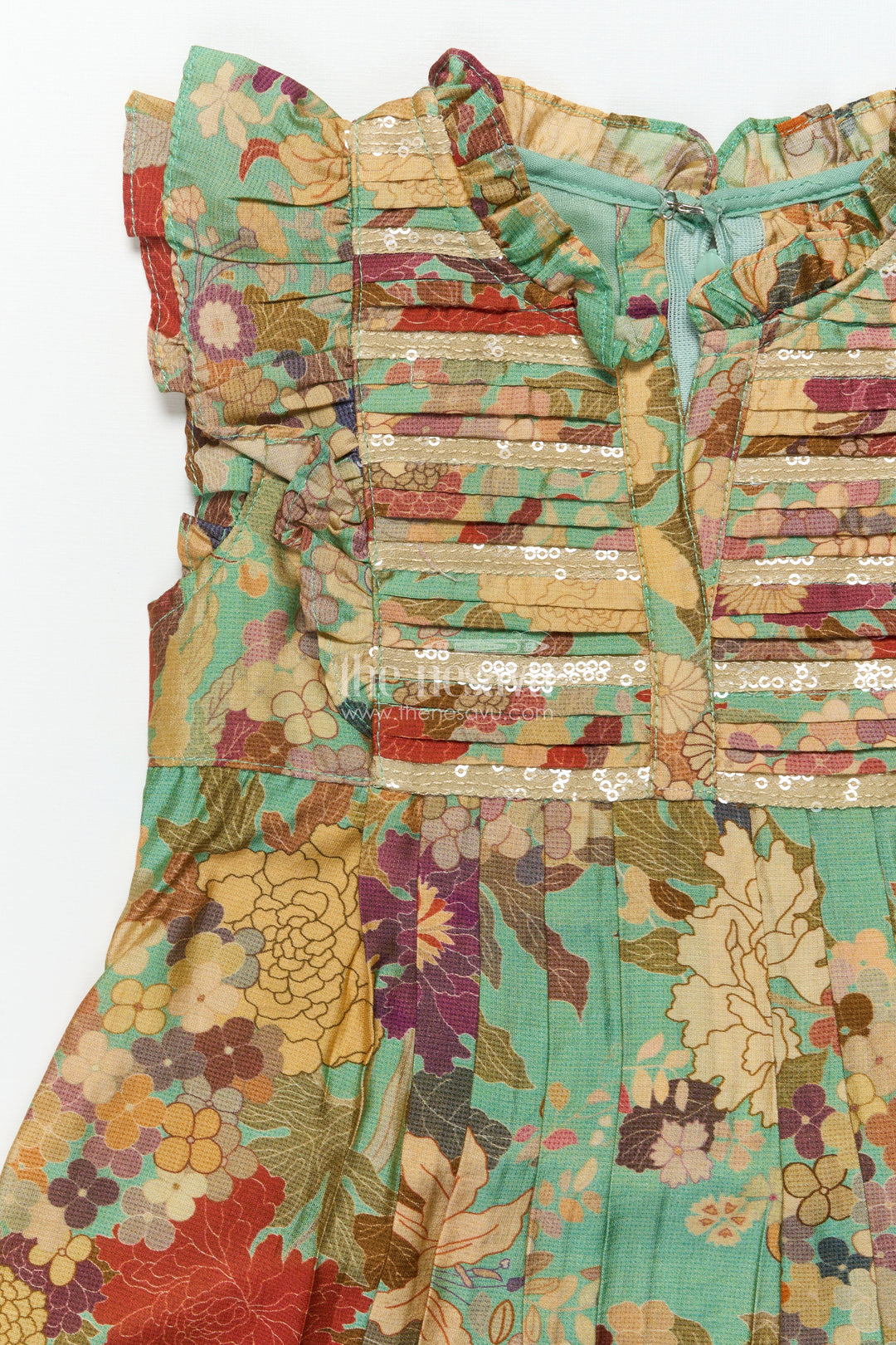 The Nesavu Girls Cotton Frock Girls Floral Cotton Frock for Playdates and Everyday Ethnic Charm Nesavu Nesavu girls cotton floral frock digital print  perfect festive playdates casual celebrations