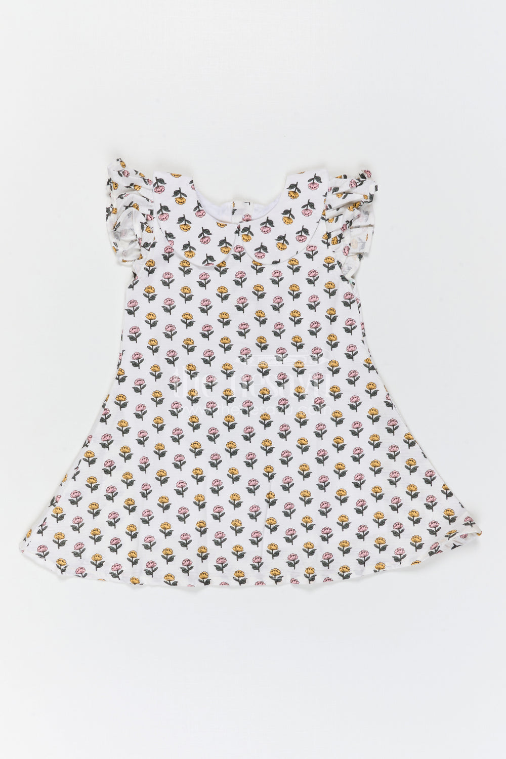The Nesavu Girls Cotton Frock Girls Floral Dress for Casual Outings and Summer Holidays Nesavu Nesavu Girls Floral Cotton Dress For Summer Holidays And Casual Family Outings