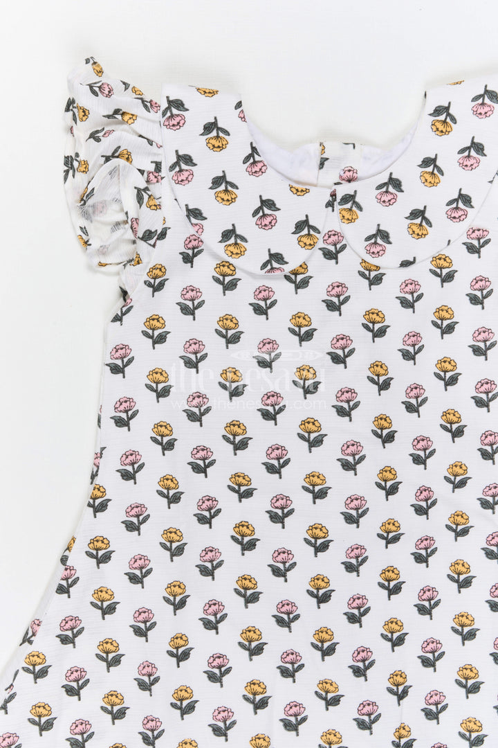 The Nesavu Girls Cotton Frock Girls Floral Dress for Casual Outings and Summer Holidays Nesavu Nesavu Girls Floral Cotton Dress For Summer Holidays And Casual Family Outings