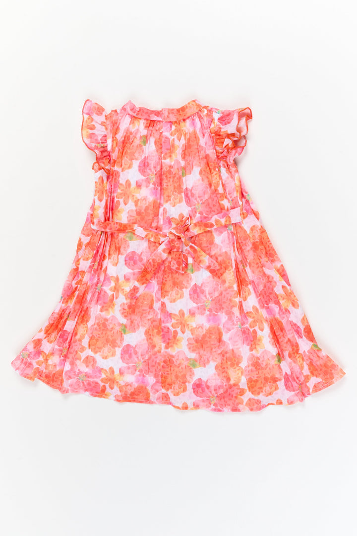 The Nesavu Girls Fancy Frock Girls Floral Frock for Birthdays and Outdoor Celebrations Nesavu Nesavu girls georgette floral frock with digital print for birthdays and festive celebrations