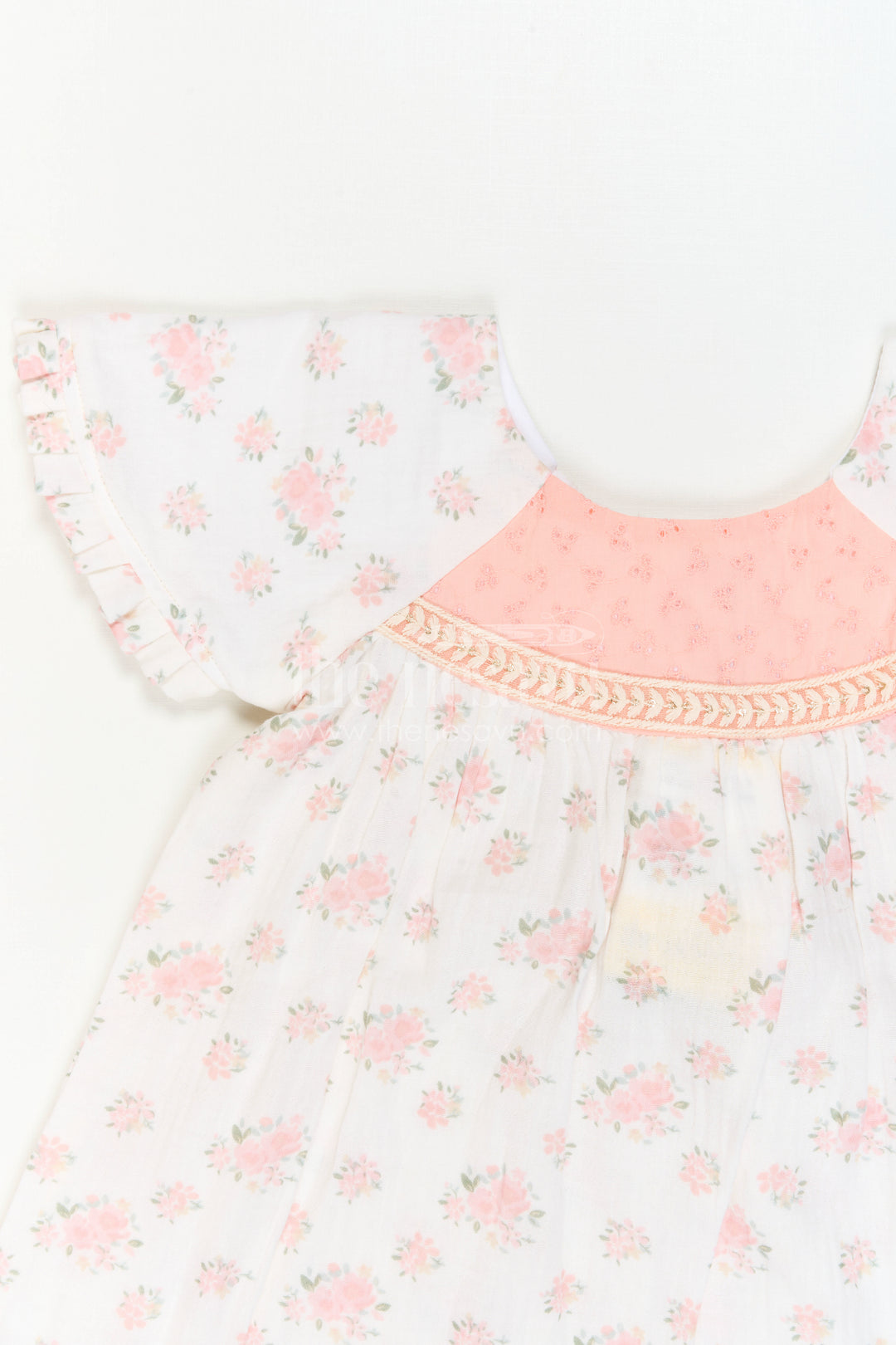 The Nesavu Girls Cotton Frock Girls Floral Frock for Summer Holidays and Family Outings Nesavu Nesavu Girls Floral Muslin Cotton Frock For Summer Holidays And Casual Outings