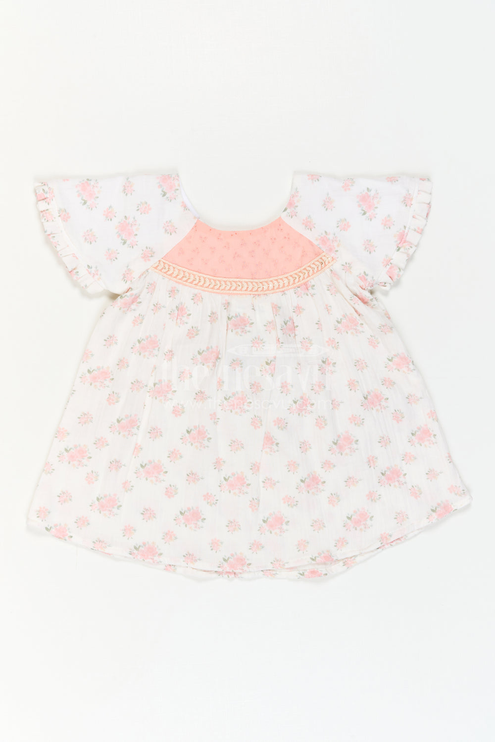 The Nesavu Girls Cotton Frock Girls Floral Frock for Summer Holidays and Family Outings Nesavu Nesavu Girls Floral Muslin Cotton Frock For Summer Holidays And Casual Outings