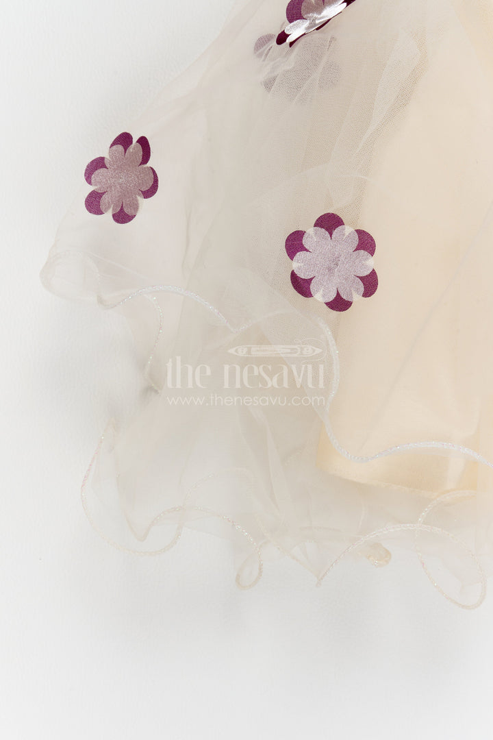 The Nesavu Girls Fancy Party Frock Girls Floral Net Frock for Receptions and Milestone Celebrations Nesavu Nesavu Girls Embroidered Floral Net Frock For Receptions Milestone Celebrations Birthdays And Family Photos