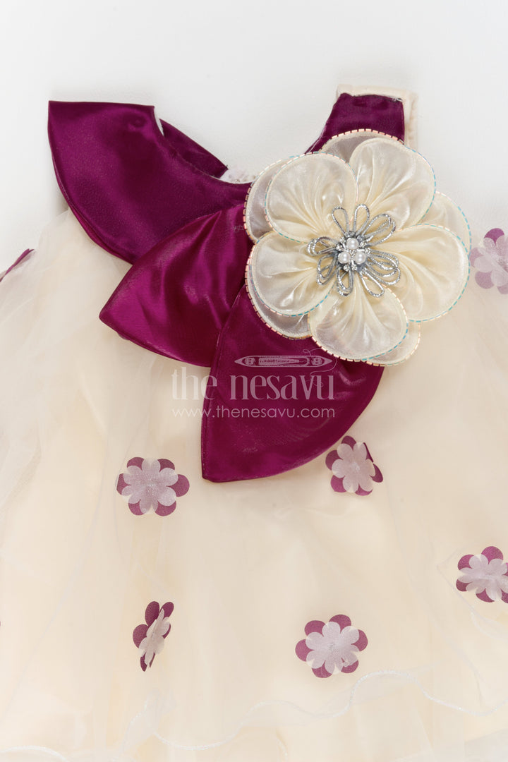 The Nesavu Girls Fancy Party Frock Girls Floral Net Frock for Receptions and Milestone Celebrations Nesavu Nesavu Girls Embroidered Floral Net Frock For Receptions Milestone Celebrations Birthdays And Family Photos