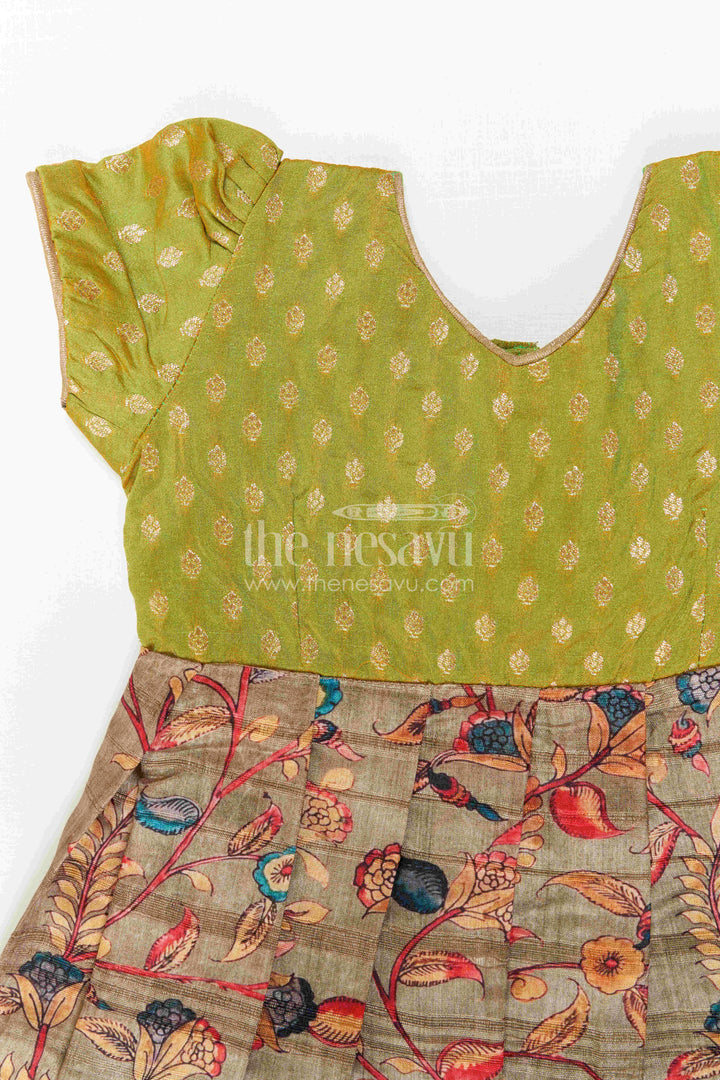 The Nesavu Girls Casual Gown Girls Floral Party Gown for Festive Celebrations and Family Events Nesavu Nesavu Girls Floral Party Gown For Festive Family Events And Celebration Wear For Kids
