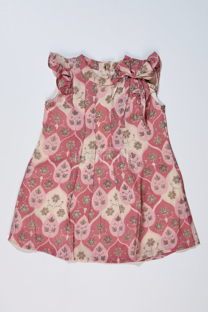 The Nesavu Girls Cotton Frock Girls Floral Print Long Frock in Muslin Silk with Pleated Design and Stylish Bow Nesavu Girls Floral Print Long Frock Muslin Silk Pleated Design Stylish Bow | The Nesavu