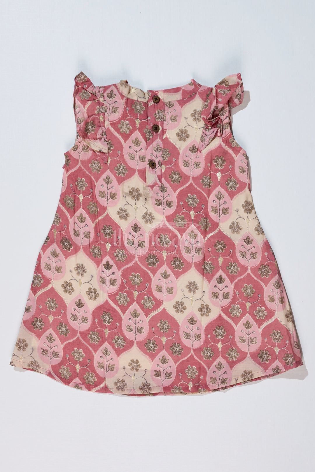 The Nesavu Girls Cotton Frock Girls Floral Print Long Frock in Muslin Silk with Pleated Design and Stylish Bow Nesavu Nesavu Girls Floral Print Long Frock Muslin Silk Pleated Design Stylish Bow