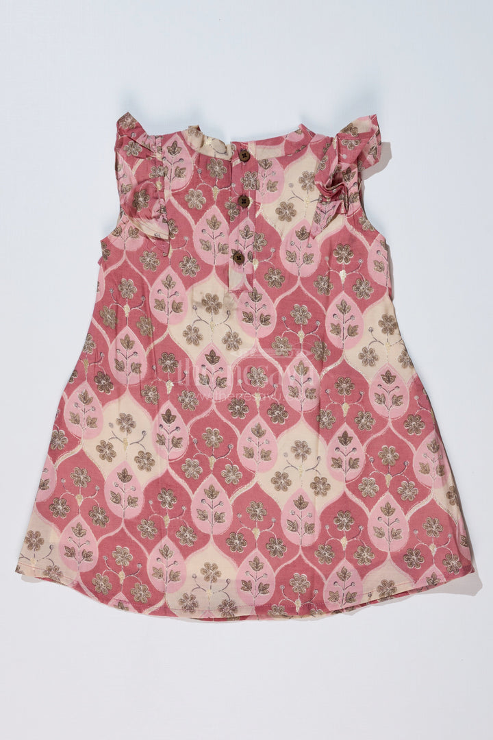 The Nesavu Girls Cotton Frock Girls Floral Print Long Frock in Muslin Silk with Pleated Design and Stylish Bow Nesavu Nesavu Girls Floral Print Long Frock Muslin Silk Pleated Design Stylish Bow