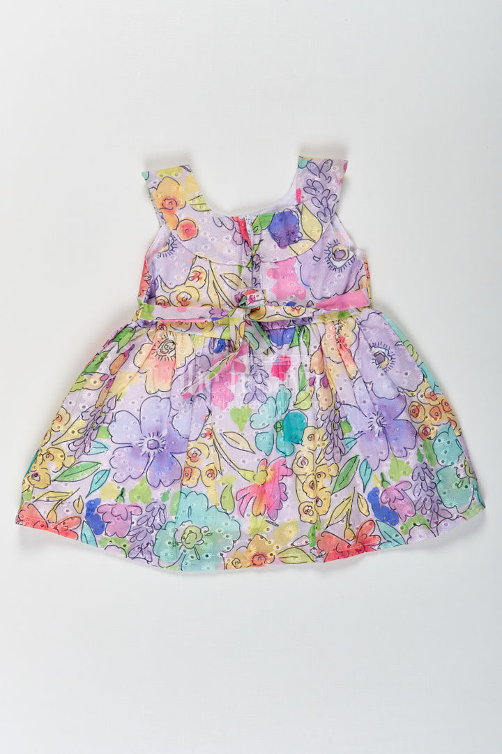The Nesavu Baby Cotton Frocks Girls Flower Girl Dress with Vibrant Multicolor Floral Print in Lightweight Hakoba Cotton Fabric Nesavu Multicolor Floral Print Hakoba Cotton Flower Girl Dress Girls Soft Comfortable Fit | The Nesavu