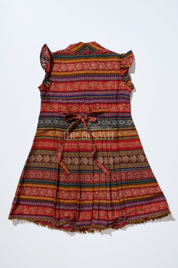 The Nesavu Girls Cotton Frock Girls Frock Cotton Ki with Bohemian Print and Embroidered Yoke for a Chic Look Nesavu Nesavu Girls Frock Cotton Ki Bohemian Print Embroidered Yoke Casual Wear