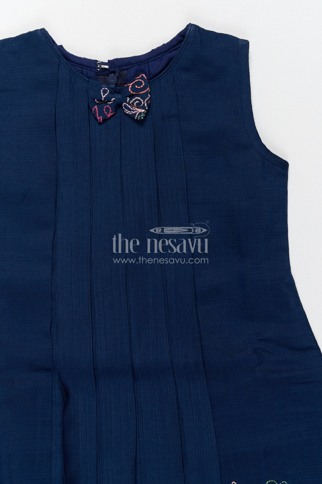 The Nesavu Girls Cotton Frock Girls Frock Dress in Blue for Milestone Days Nesavu Nesavu Girls Frock Dress In Blue With Thread For Milestone Days