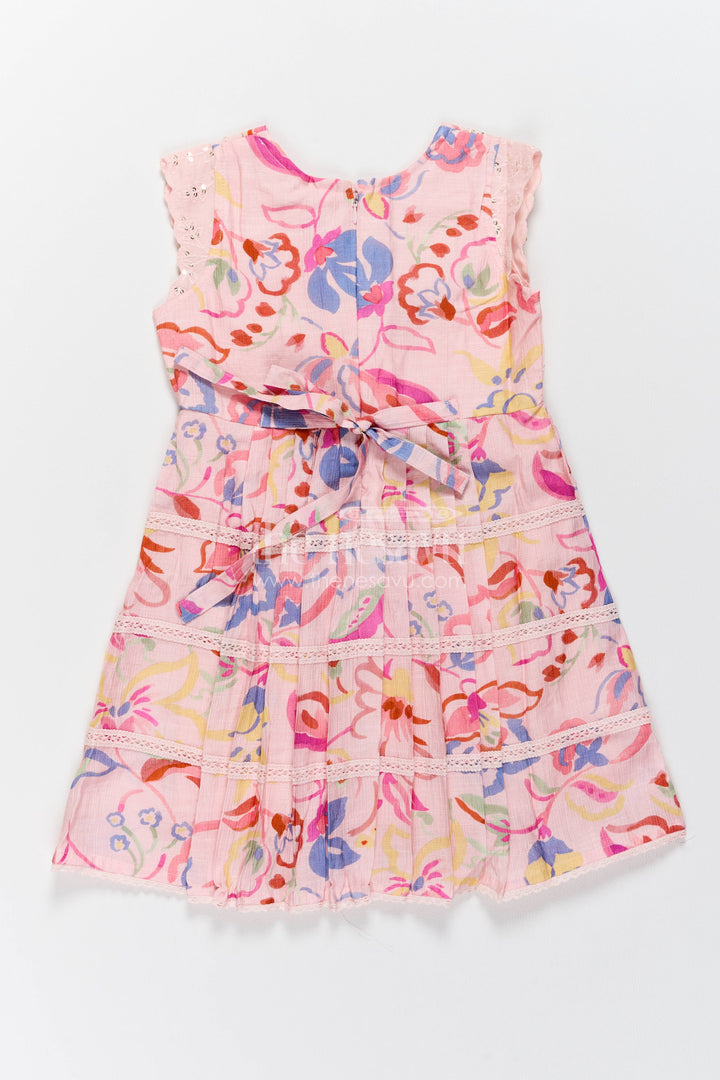 The Nesavu Girls Cotton Frock Girls Frock Dress in Cream for Milestone Days Nesavu Nesavu Girls Frock Dress In Cream With Digital For Milestone Days