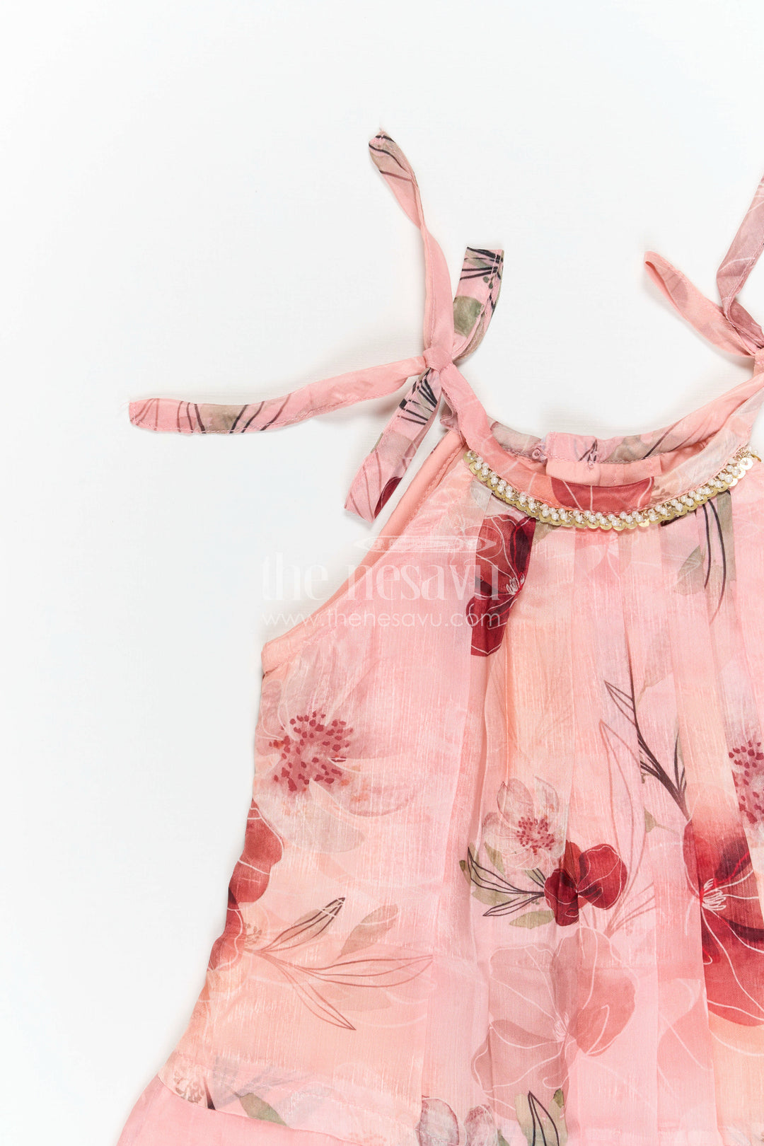 The Nesavu Girls Cotton Frock Girls Frock for Birthday and Cute Photoshoot Nesavu Nesavu Girls Georgette Frock With Digital Print For Birthday And Festive Photoshoots Outfit