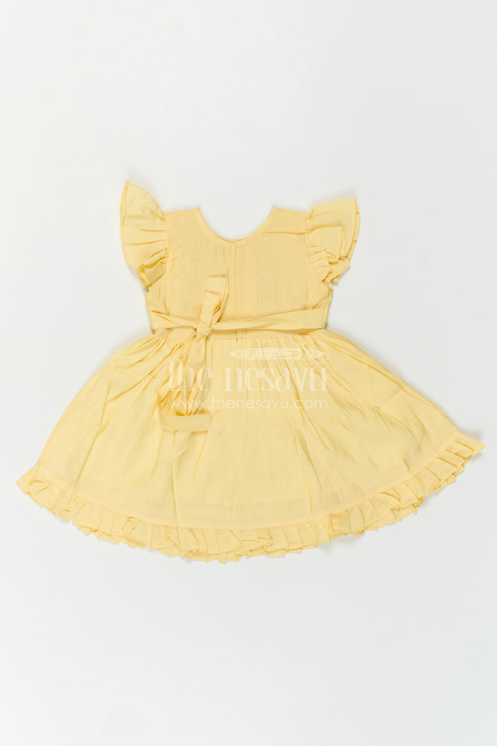 The Nesavu Girls Chanderi Frock Girls Frock for Birthday and Festive Celebrations Nesavu Nesavu Baby Girl Chanderi Frock For Birthday And Festive Wear With Thread Embroidery And Flared Design
