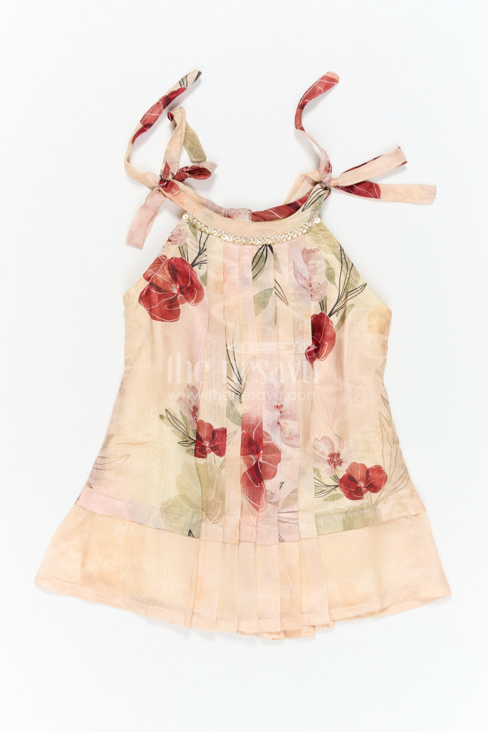 The Nesavu Girls Cotton Frock Girls Frock for Birthday and Festive Photoshoots Nesavu Nesavu Girls Georgette Frock With Digital Print For Birthday And Festive Photoshoots