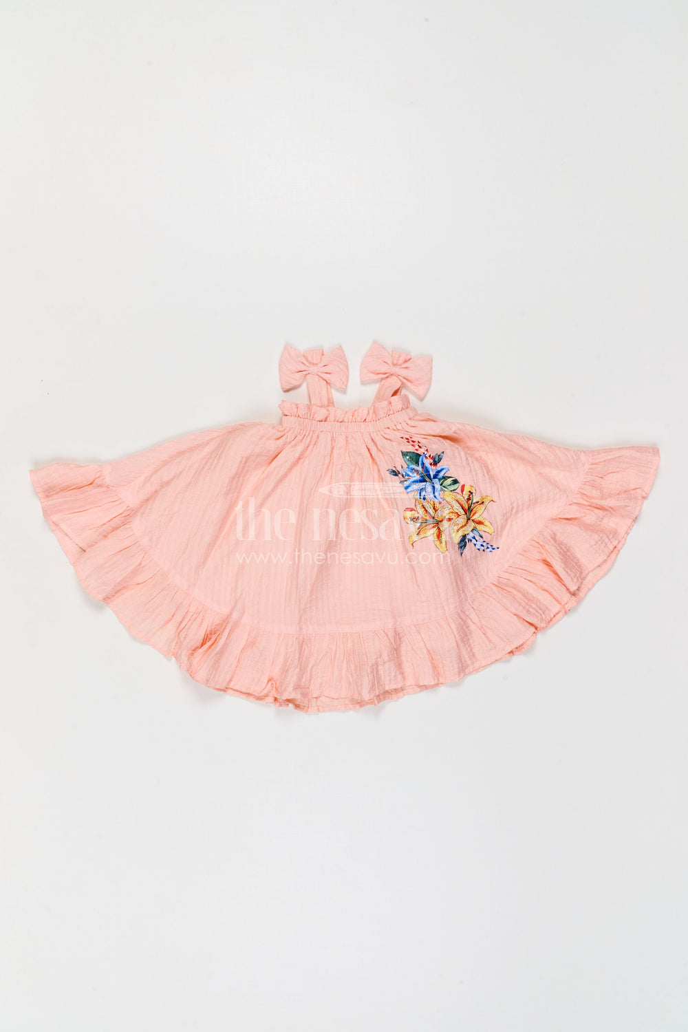 The Nesavu Girls Cotton Frock Girls Frock for Casual Celebrations and Family Outings Nesavu Nesavu Girls Cotton Blend Frock For Casual Celebrations And Comfortable Festive Outings