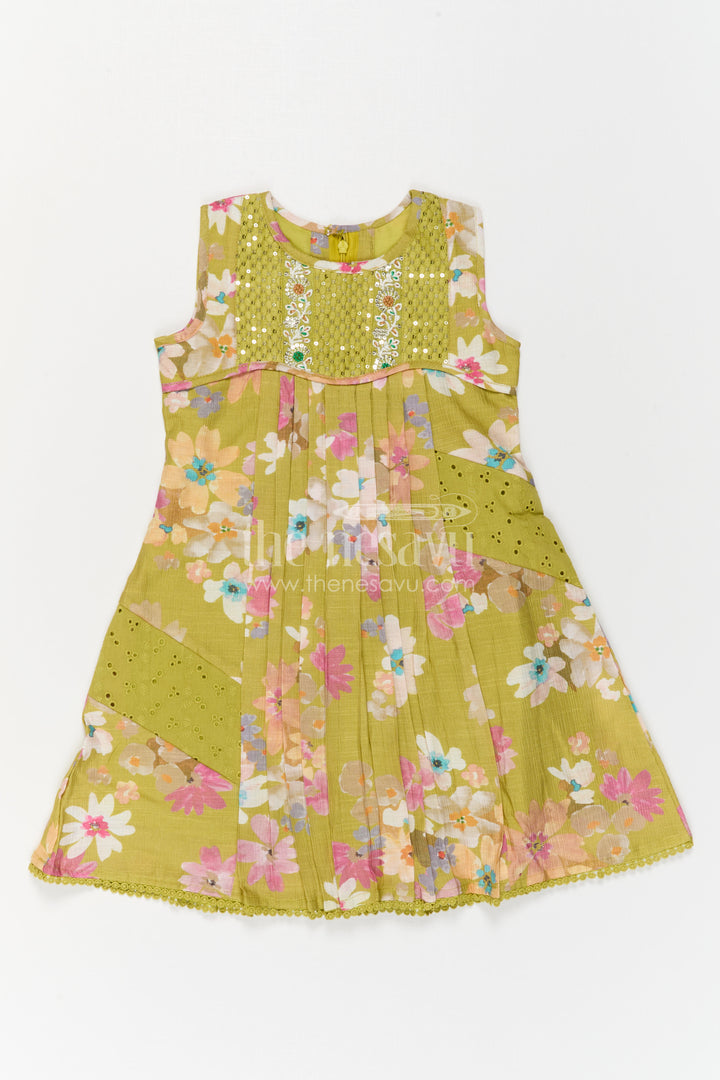 The Nesavu Girls Cotton Frock Girls Frock for Festive Gatherings and Traditional Day Outings Nesavu Nesavu Girls Cotton Frock For Festive Gatherings And Traditional Outings With Vibrant Digital Print Design