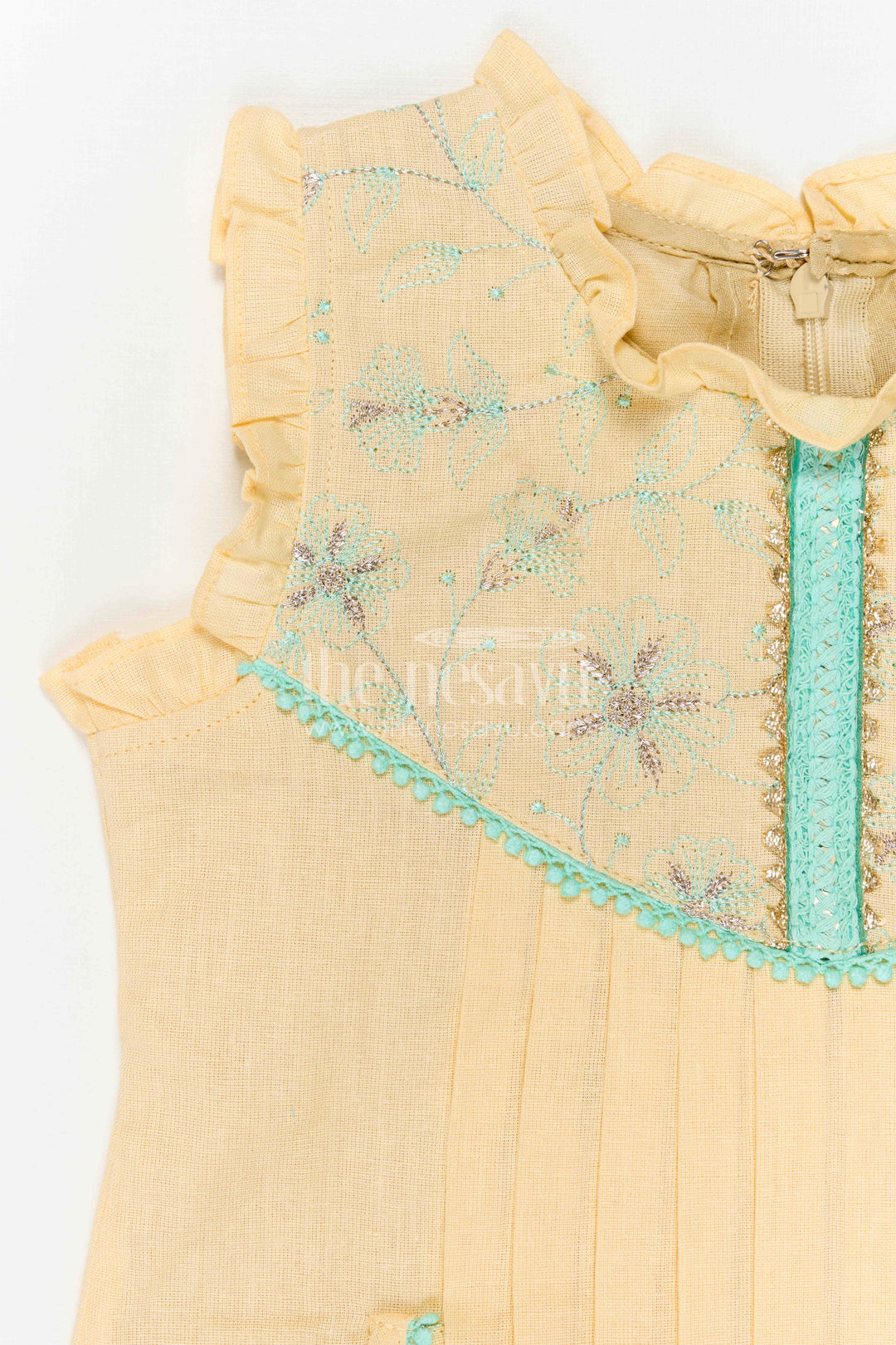 The Nesavu Girls Cotton Frock Girls Frock for Traditional Gatherings and Festive Occasions Nesavu Nesavu Girls Cotton Frock For Traditional Gatherings And Festive Occasions With Elegant Embroidery Design