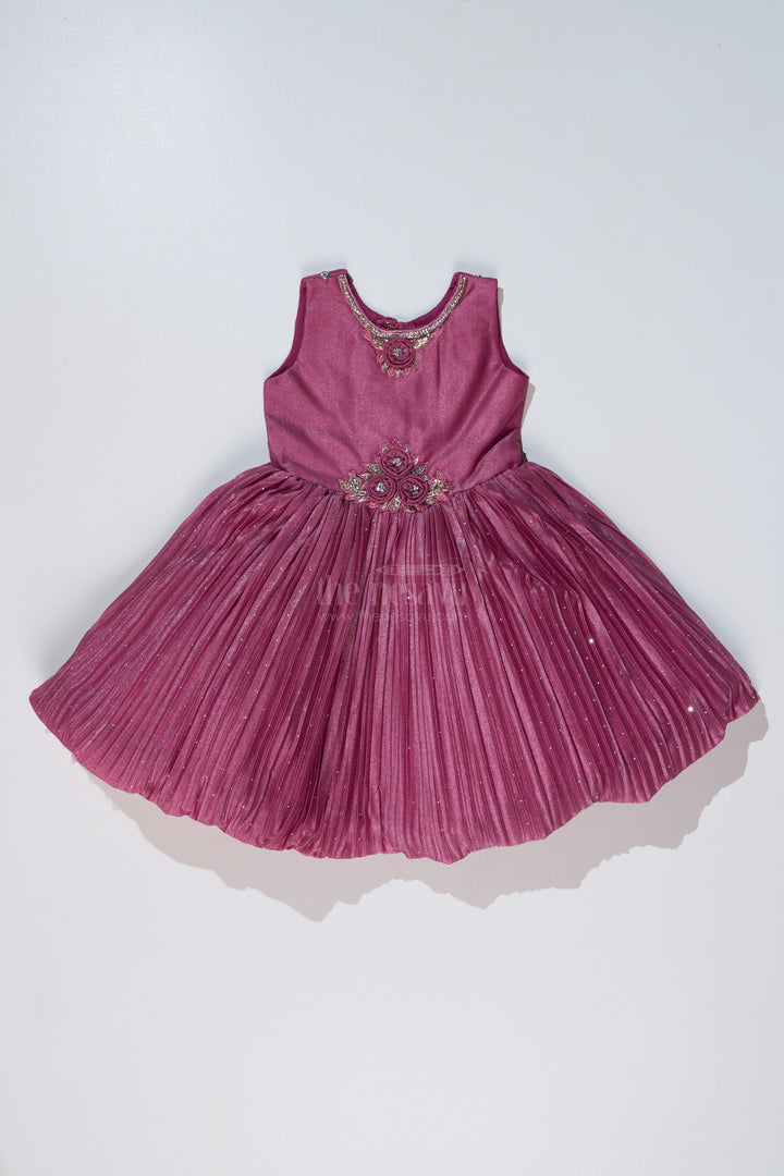 The Nesavu Silk Party Frock Girls Full Frock for Reception with Rich Embellishments and Flowy Pleated Skirt for a Princess Look Nesavu Girls Full Frock Reception Rich Embellishments Elegant Pleated Skirt | The Nesavu