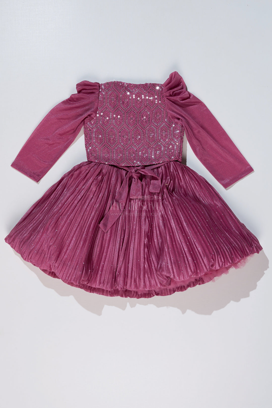 The Nesavu Silk Party Frock Girls Full Frock for Reception with Rich Embellishments and Flowy Pleated Skirt for a Princess Look Nesavu Girls Full Frock Reception Rich Embellishments Elegant Pleated Skirt | The Nesavu